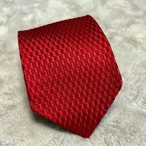 Foggia Red Silk Textured Tie NWOT 4” Wide 58” Long